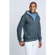 GILDAN Pulóver (Gildan Heavy Blend) cipzáras kapucnis unisex, dark chocolate, 3XL munkaruha