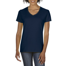 GILDAN Rövid ujjú V-nyakú női póló, Gildan GIL4100V, Navy-M női póló