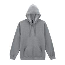 GILDAN Softstlye Midweight cipzáros - kapucnis pulóver GISF600, RS Sport Grey-2XL férfi pulóver, kardigán