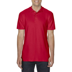 GILDAN Softstyle dupla piké galléros póló, Gildan GI64800, Red-XL