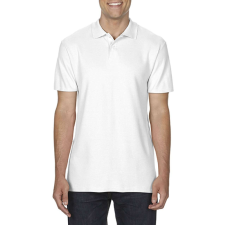 GILDAN Softstyle dupla piké galléros póló, Gildan GI64800, White-3XL férfi póló