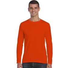 GILDAN softstyle, GI64400, hosszú ujjú pamut póló, Orange-L férfi póló
