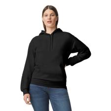 GILDAN Softstyle kapucnis pulóver kenguruzsebbel, Gildan GISF500, Black-M férfi pulóver, kardigán