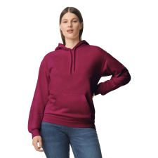 GILDAN Softstyle kapucnis pulóver kenguruzsebbel, Gildan GISF500, Maroon-XL férfi pulóver, kardigán