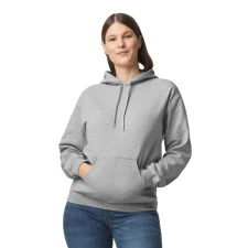 GILDAN Softstyle kapucnis pulóver kenguruzsebbel, Gildan GISF500, RS Sport Grey-S férfi pulóver, kardigán