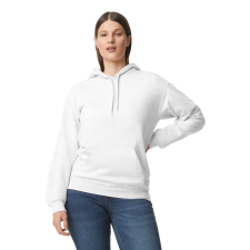 GILDAN Softstyle kapucnis pulóver kenguruzsebbel, Gildan GISF500, White-3XL férfi pulóver, kardigán