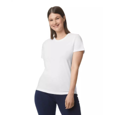 GILDAN Softstyle Női póló, GIL65000, kereknyakú, rövid ujjú, White-S