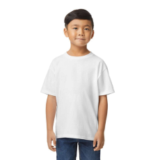 GILDAN Softstyle rövid ujjú kereknyakú gyerekpóló, Gildan GIB65000, White-XS