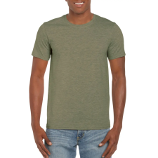 GILDAN Softstyle rövid ujjú környakas póló, Gildan GI64000, Heather Military Green-3XL férfi póló