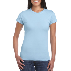 GILDAN Softstyle testhez álló rövid ujjú női póló, Gildan GIL64000, Light Blue-XL