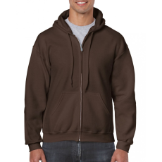 GILDAN Uniszex kapucnis pulóver Gildan GI18600 Heavy Blend Adult Full Zip Hooded Sweatshirt -3XL, Dark Chocolate
