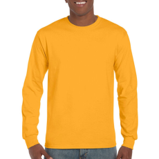 GILDAN Uniszex póló Hosszú ujjú Gildan Ultra Cotton Adult T-Shirt LS - M, Aranysárga