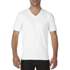 GILDAN V nyaku prémium pamut póló, fehér (Gildan V nyaku prémium pamut póló, fehér) férfi póló