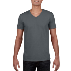 GILDAN V-nyakú rövid ujjú pamut póló, Gildan GI64V00, Charcoal-XL