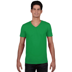 GILDAN V-nyakú rövid ujjú pamut póló, Gildan GI64V00, Irish Green-XL