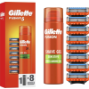 Gillette Fusion5 8 db + Sensitive 200 ml borotvagél