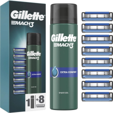 Gillette Mach3 borotvabetét 8db + borotvagél 200ml (7702018610402) (7702018610402) pótfej, penge