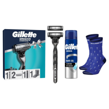 Gillette Mach3 Charcoal Borotválkozási Ajándékcsomag zoknival borotva készlet