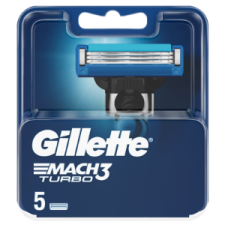 Gillette Mach3 Turbo Férfi Borotvabetét, 5 db pótfej, penge