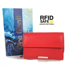 Gina Monti RFID védett, közepes, piros ,két oldalas női bőr pénztárca 2374