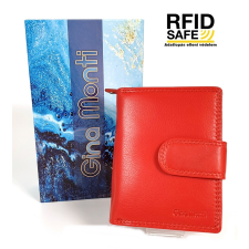 Gina Monti RFID védett, piros , három részes női bőr pénztárca 2376 pénztárca