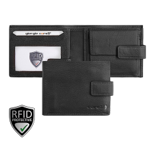 Giorgio Carelli közepes kapcsos fekete bőr pénztárca RFID védelemmel 347796 pénztárca