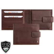 Giorgio Carelli közepes kapcsos, felhajló válaszfalas barna bőr pénztárca RFID védelemmel 3477876 pénztárca