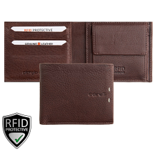 Giorgio Carelli közepes szabadon nyíló, rejtett kártyatartós barna bőr pénztárca RFID védelemmel 347780 pénztárca