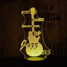 Gitár 3 3D led lámpa világítás
