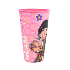 Glam Girls Team 3D hatású műanyag pohár 480 ml konyhai eszköz