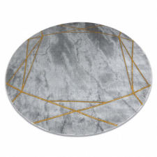 GLAMOUR Elegáns Geometriai Kör Szőnyeg - Szürke Arany - 120cm lakástextília
