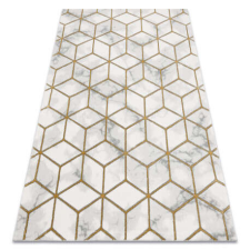 GLAMOUR EMERALD szőnyeg 1014 glamour, elegáns kocka krém / arany 140x190 cm lakástextília