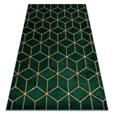 GLAMOUR EMERALD szőnyeg 1014 glamour, elegáns kocka üveg zöld / arany 120x170 cm lakástextília
