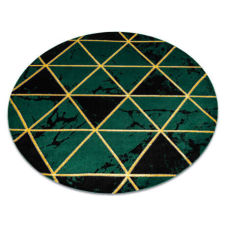 GLAMOUR EMERALD szőnyeg 1020 kör - glamour, elegáns márvány, háromszögek üveg zöld / arany kör 120 cm lakástextília