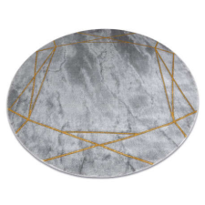 GLAMOUR EMERALD szőnyeg 1022 kör - glamour, elegáns márvány, geometriai szürke / arany kör 120 cm lakástextília