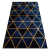 GLAMOUR Kizárólagos EMERALD szőnyeg 1020 glamour, elegáns márvány, háromszögek sötétkék / arany 160x220 cm