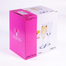 GLASS 4 YOU Greta Champagne 210ml pezsgős pohár szett 6 darabos konyhai eszköz