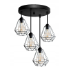 Glimex Diamond állítható függőlámpa fekete 4x E27 + ajándék LED izzó