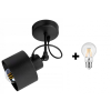 Glimex LAVOR állítható mennyezeti lámpa fekete 1x E27 + ajándék LED izzó