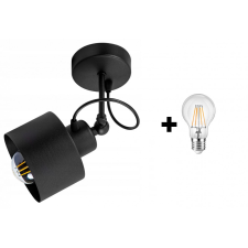 Glimex LAVOR állítható mennyezeti lámpa fekete 1x E27 + ajándék LED izzó világítás