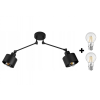 Glimex LAVOR állítható mennyezeti lámpa fekete 2x E27 + ajándék LED izzók