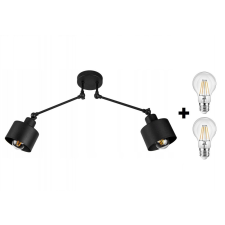 Glimex LAVOR állítható mennyezeti lámpa fekete 2x E27 + ajándék LED izzók világítás