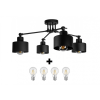 Glimex LAVOR állítható mennyezeti lámpa fekete 4x E27 + ajándék LED izzók