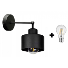 Glimex LAVOR fekete fali lámpa 1x E27 + ajándék LED izzó világítás