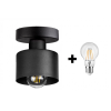 Glimex LAVOR fix mennyezeti lámpa fekete 1x E27 + ajándék LED izzó