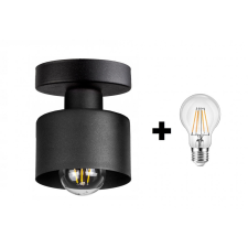 Glimex LAVOR fix mennyezeti lámpa fekete 1x E27 + ajándék LED izzó világítás