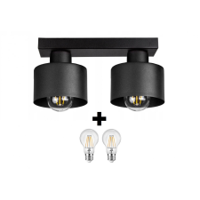 Glimex LAVOR fix mennyezeti lámpa fekete 2x E27 + ajándék LED izzó világítás