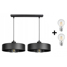 Glimex LAVOR LARGE állítható függőlámpa fekete 2x E27 + ajándék LED izzó világítás