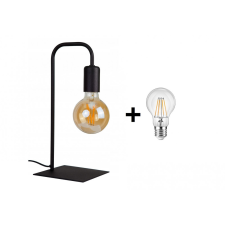 Glimex LOUIS asztali lámpa fekete 1x E27 + ajándék LED izzó világítás
