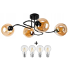 Glimex Orb mennyezeti lámpa méz 4x E27 + ajándék LED izzó